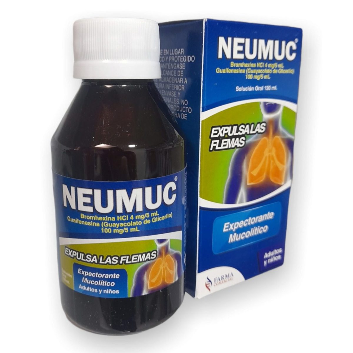 NEUMUC (BROMEXINA +GUAYACOLATO) FRASCO X 120 ML FRUTOS ROJOS