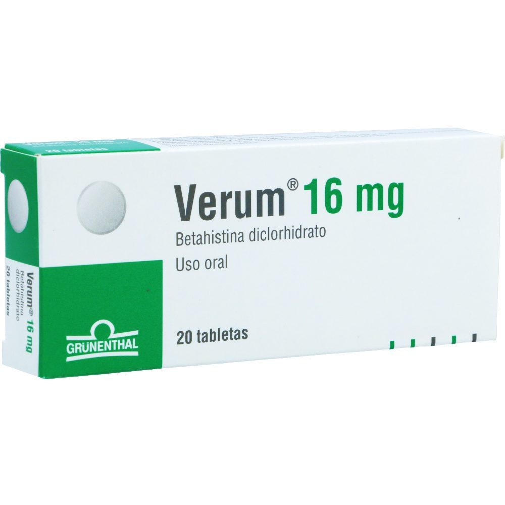 BETAHISTINA 16MG X 20 TBS  VERUM  (GRUNENTAL)