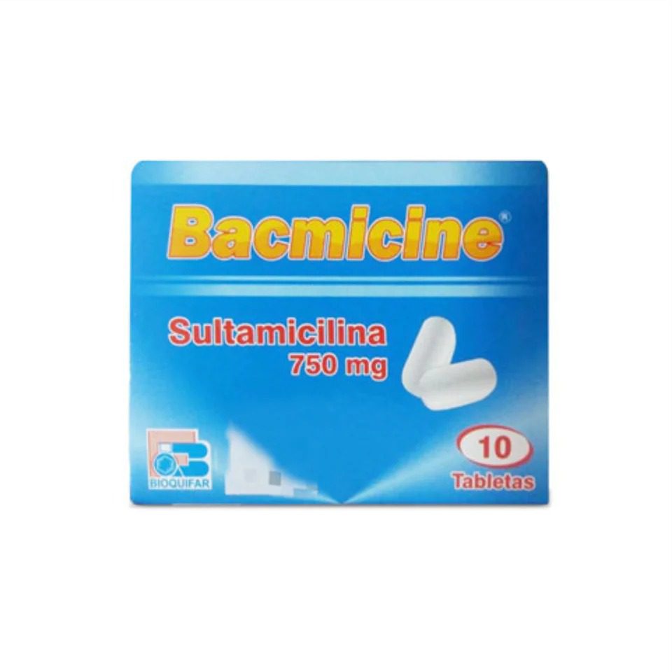 BACMICINE (SULTAMICILINA) 750 MG X 10 TAB-- BIOQUIFAR