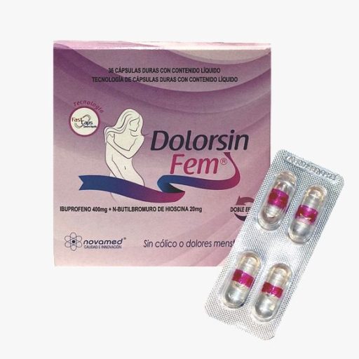 DOLORSIN FEM (IBUPROFENO/HIOSCINA) 400MG/20MG X 36 CAP LIQ. (NOVAMED)