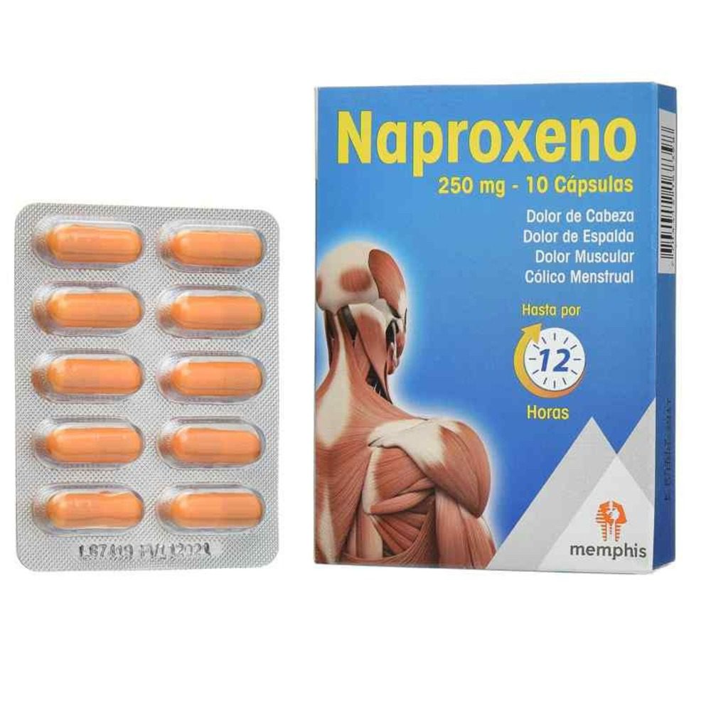 NAPROXENO 250 MG X 10 CAP (MEMPHIS)