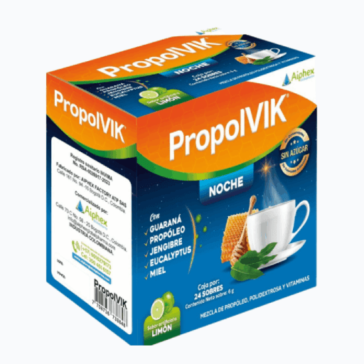 PROPOLVIK NOCHE - BEBIDA CALIENTE LIMON - CAJA X 24 SOBRES (AIPHEX)